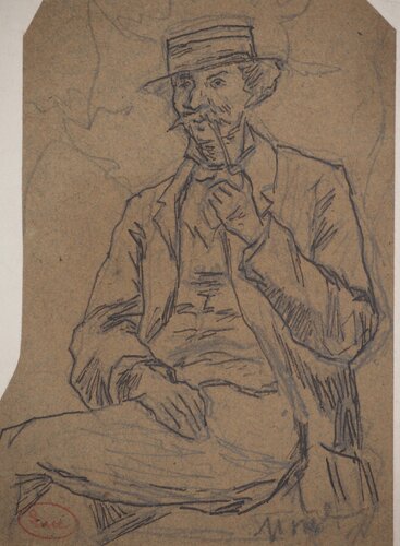 Portrait à la pipe by Maximilien Luce, Work on Paper for Sale on Singulart