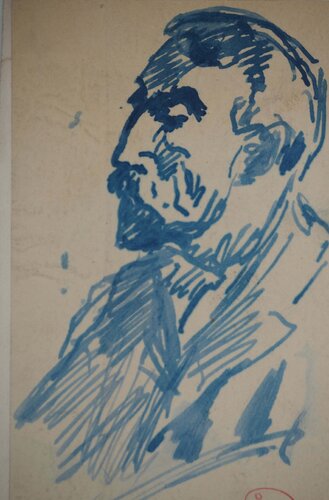 Notable à la moustache van Maximilien Luce, Werk op papier te koop op Singulart