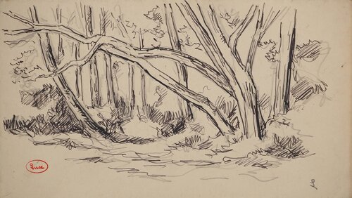 Pas de Calais, Parc de Méricourt, Dessin original signé by Maximilien Luce, Drawing for Sale on Singulart