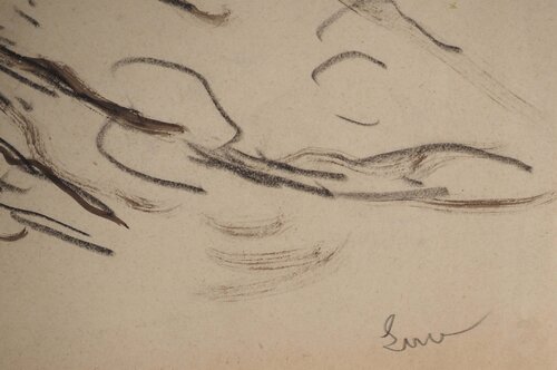 Paysage avec arbre aux branches tordues van Maximilien Luce, Werk op papier te koop op Singulart