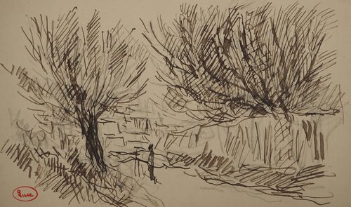 Promeneur dans les bois by Maximilien Luce, Work on Paper for Sale on Singulart