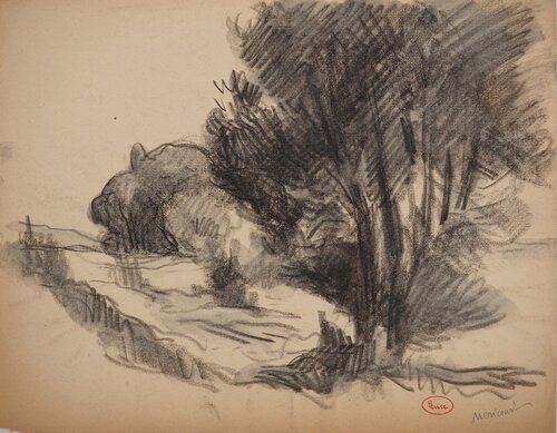 Pas de Calais, la Forêt de Méricourt, Dessin original signé by Maximilien Luce, Drawing for Sale on Singulart