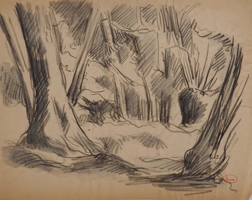 Terrain boisé van Maximilien Luce, Tekening te koop op Singulart