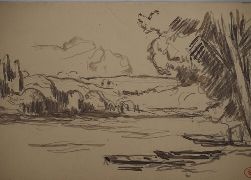 Barques au bord du lac by Maximilien Luce, Work on Paper for Sale on Singulart