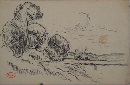 Paysage aux nuages by Maximilien Luce, デッサン for Sale on Singulart