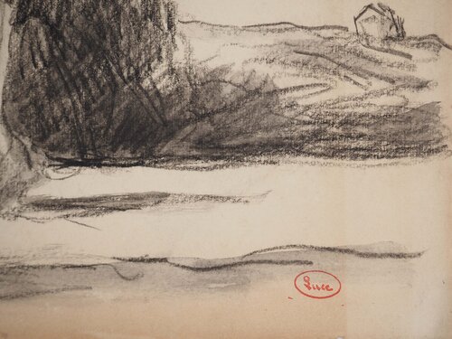 Petite maison dans la prairie par Maximilien Luce, Œuvre sur papier en vente sur Singulart