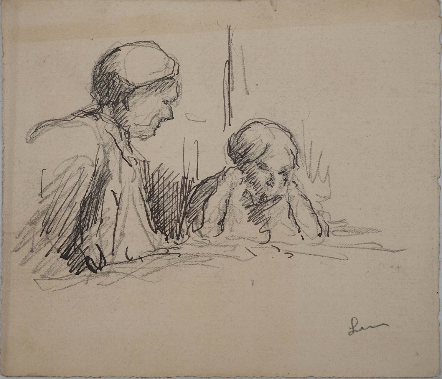L'enfant capricieux Maximilien Luce Drawing for sale