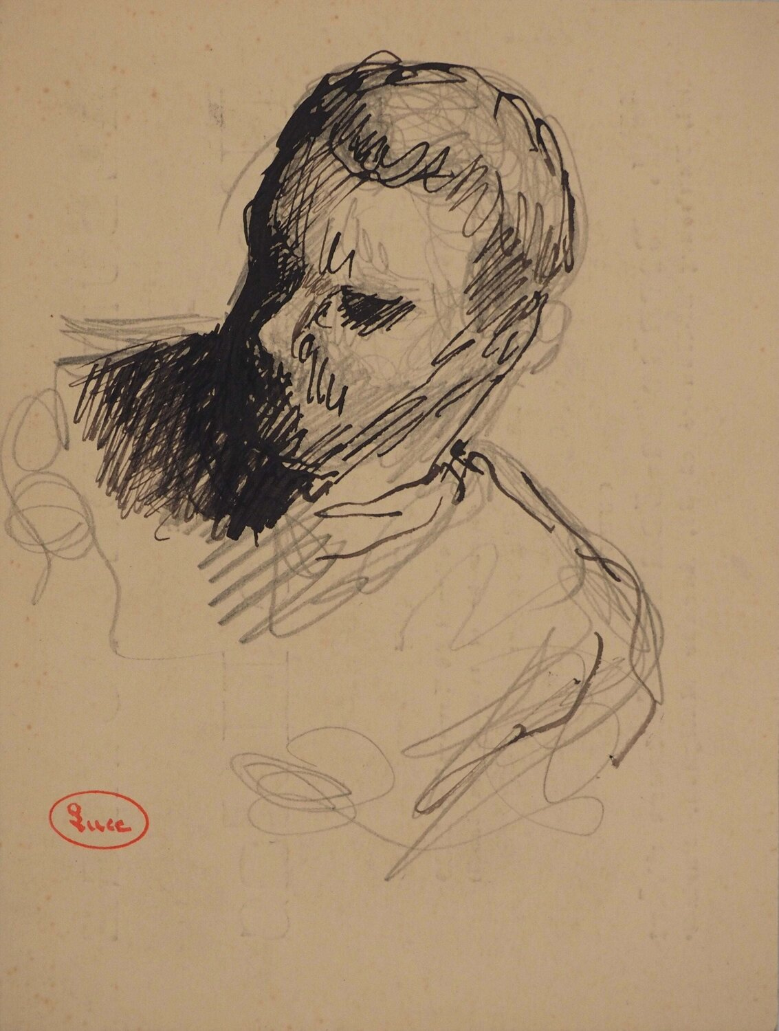 Portrait de jeune homme Maximilien Luce Zeichnungen zu verkaufen