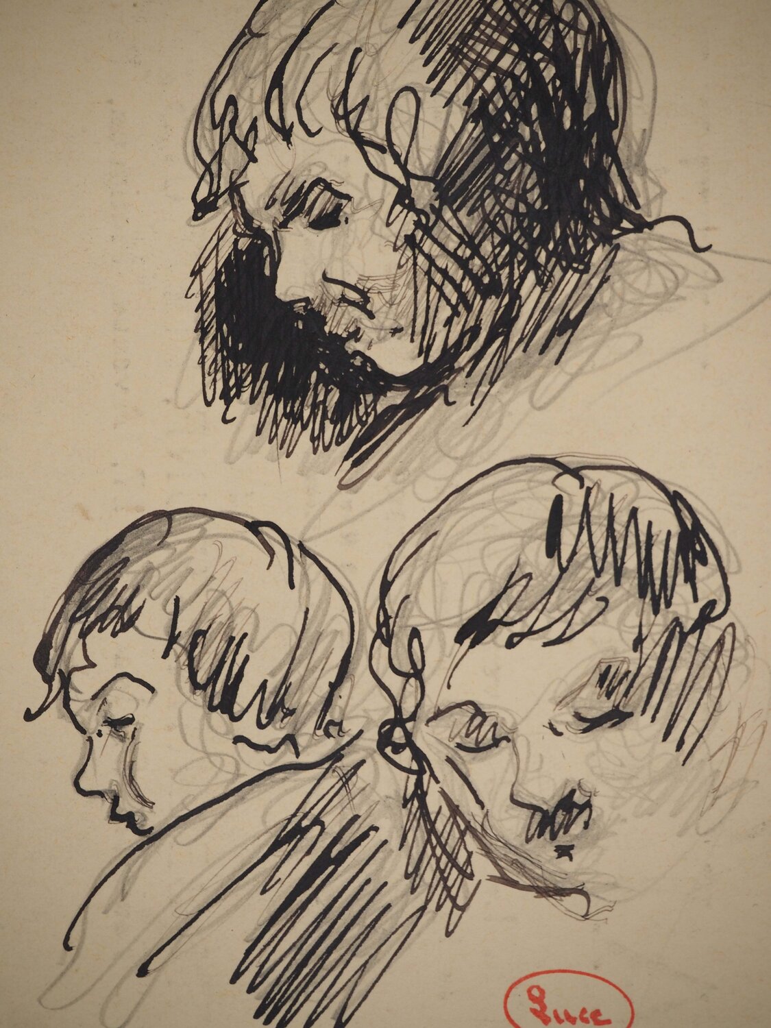 Trois études de visage Maximilien Luce