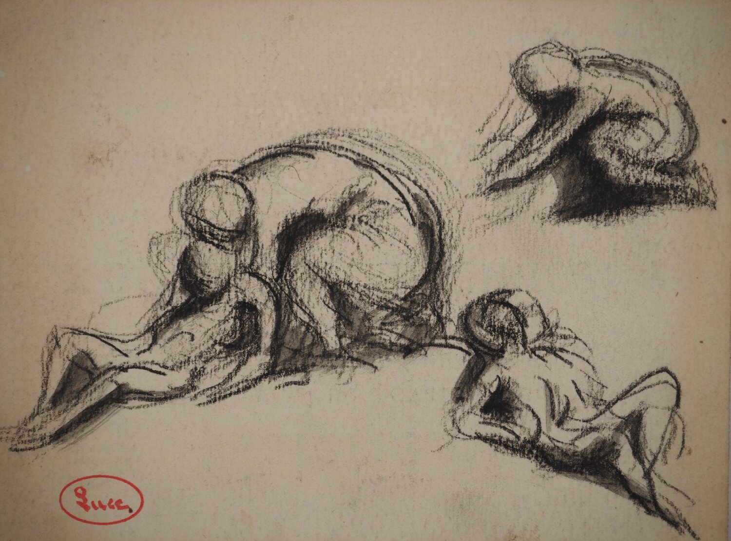Etudes de personnage allongé Maximilien Luce Werk auf Papier zu verkaufen