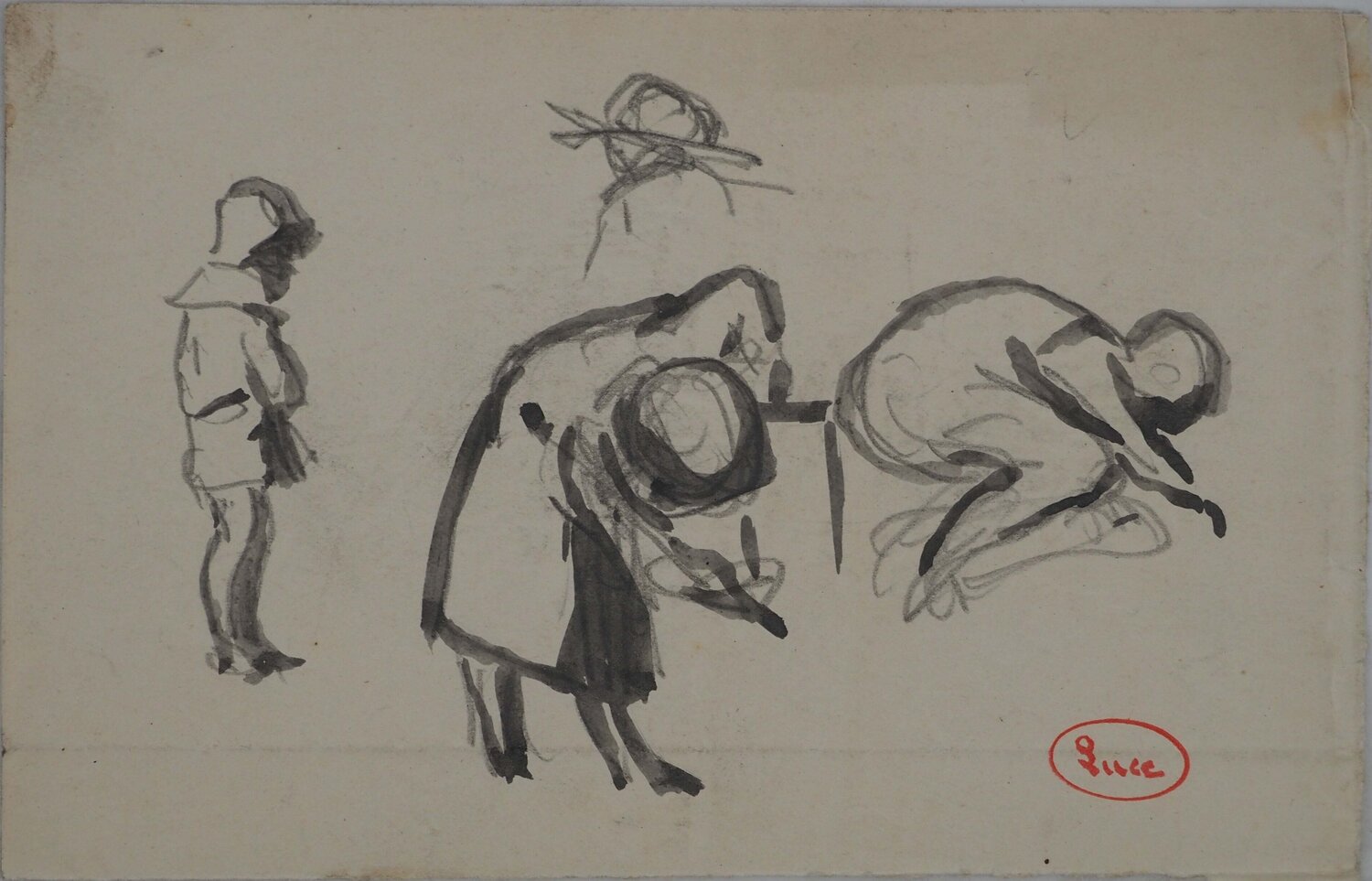 Etude d'enfants en mouvement Maximilien Luce Dibujo en venta