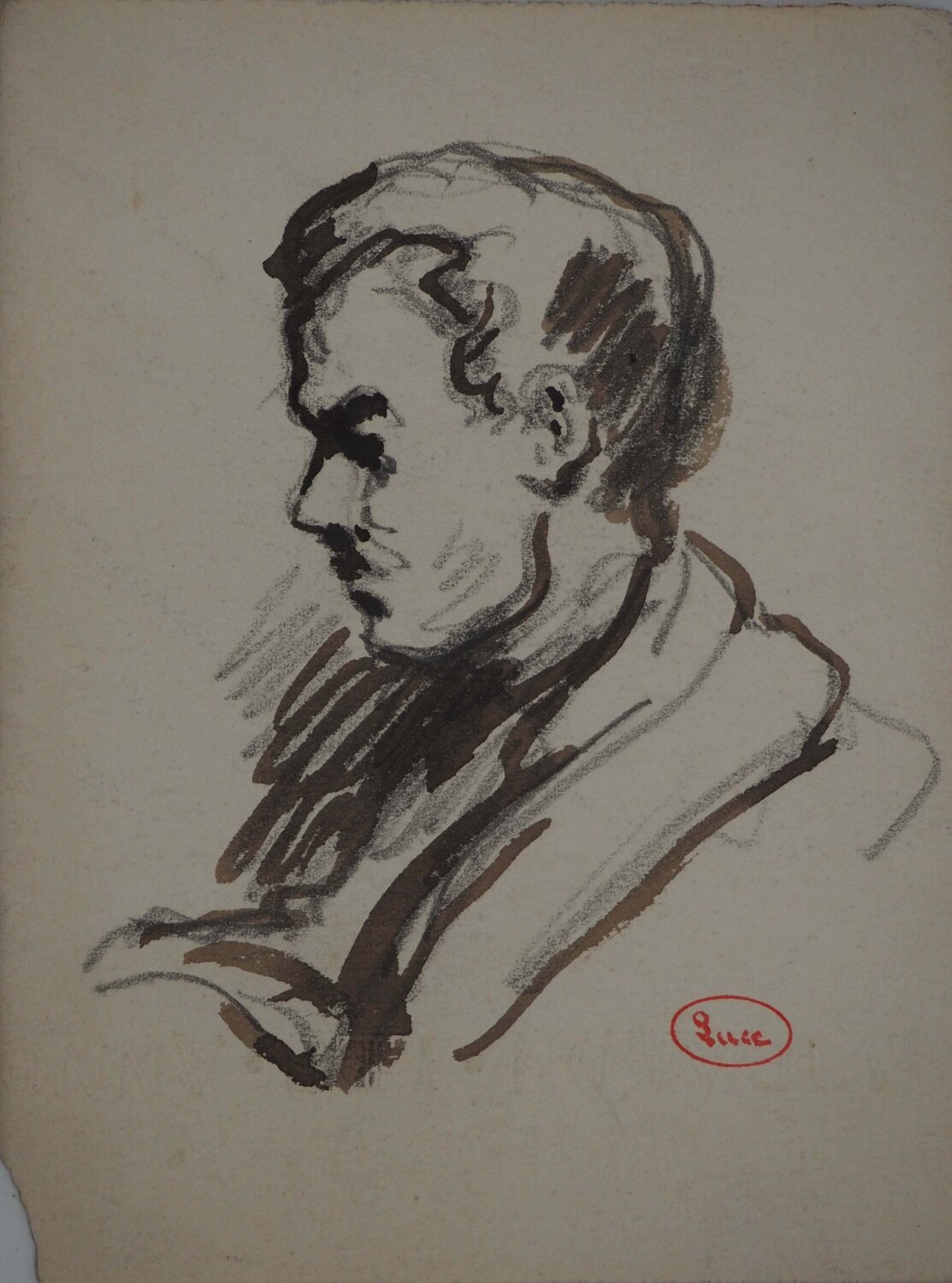 Portrait de jeune homme Maximilien Luce Dibujo en venta