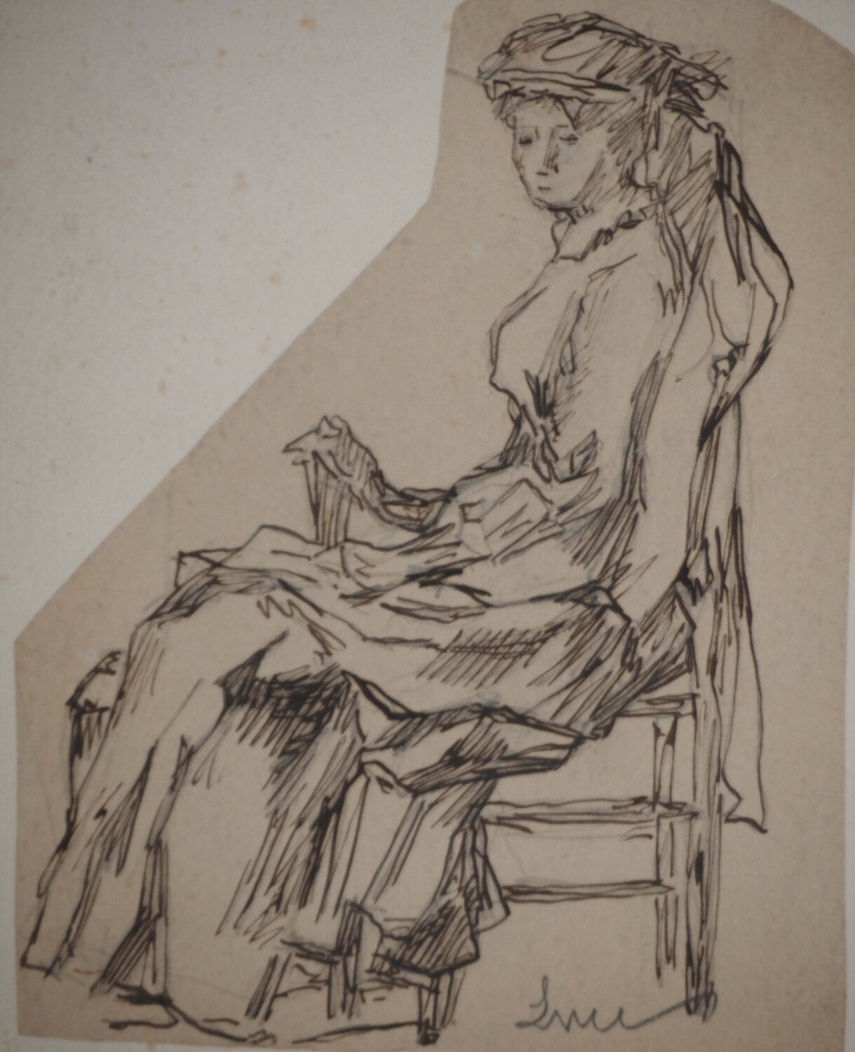 Femme élégante Maximilien Luce Opera su carta in vendita