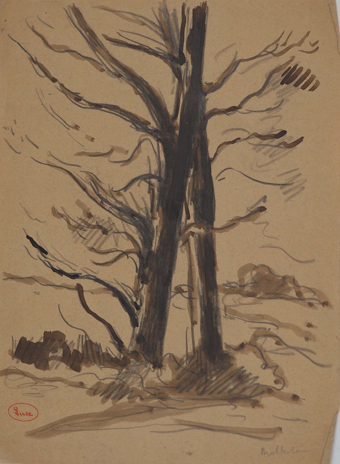 Les arbres dénudés Maximilien Luce Zeichnungen zu verkaufen