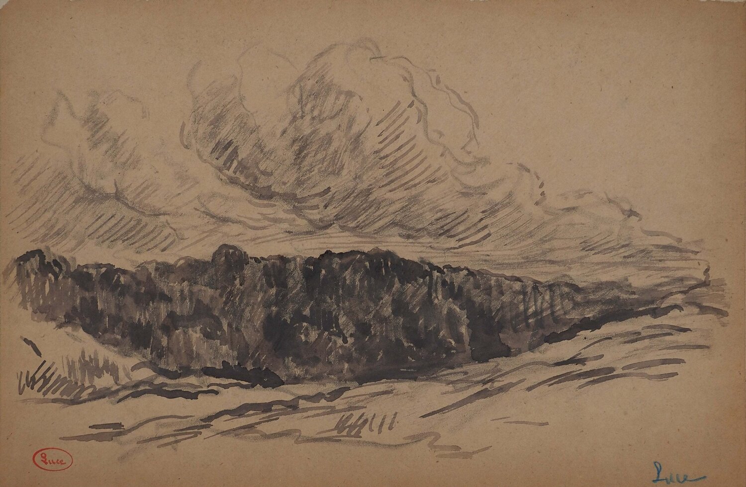 Tempête sur la forêt Maximilien Luce Drawing for sale