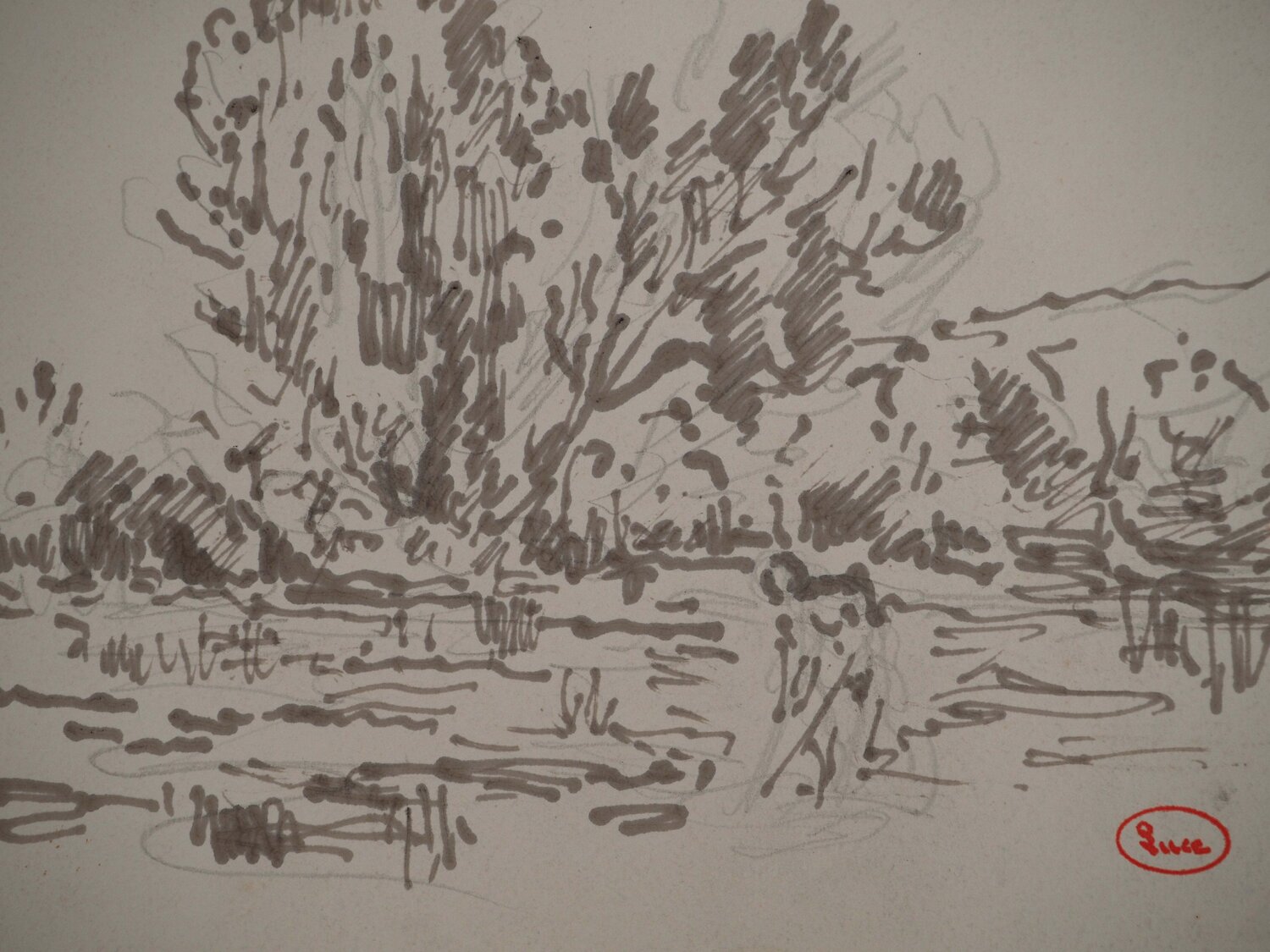 Forêt au début du printemps Maximilien Luce Dibujo en venta