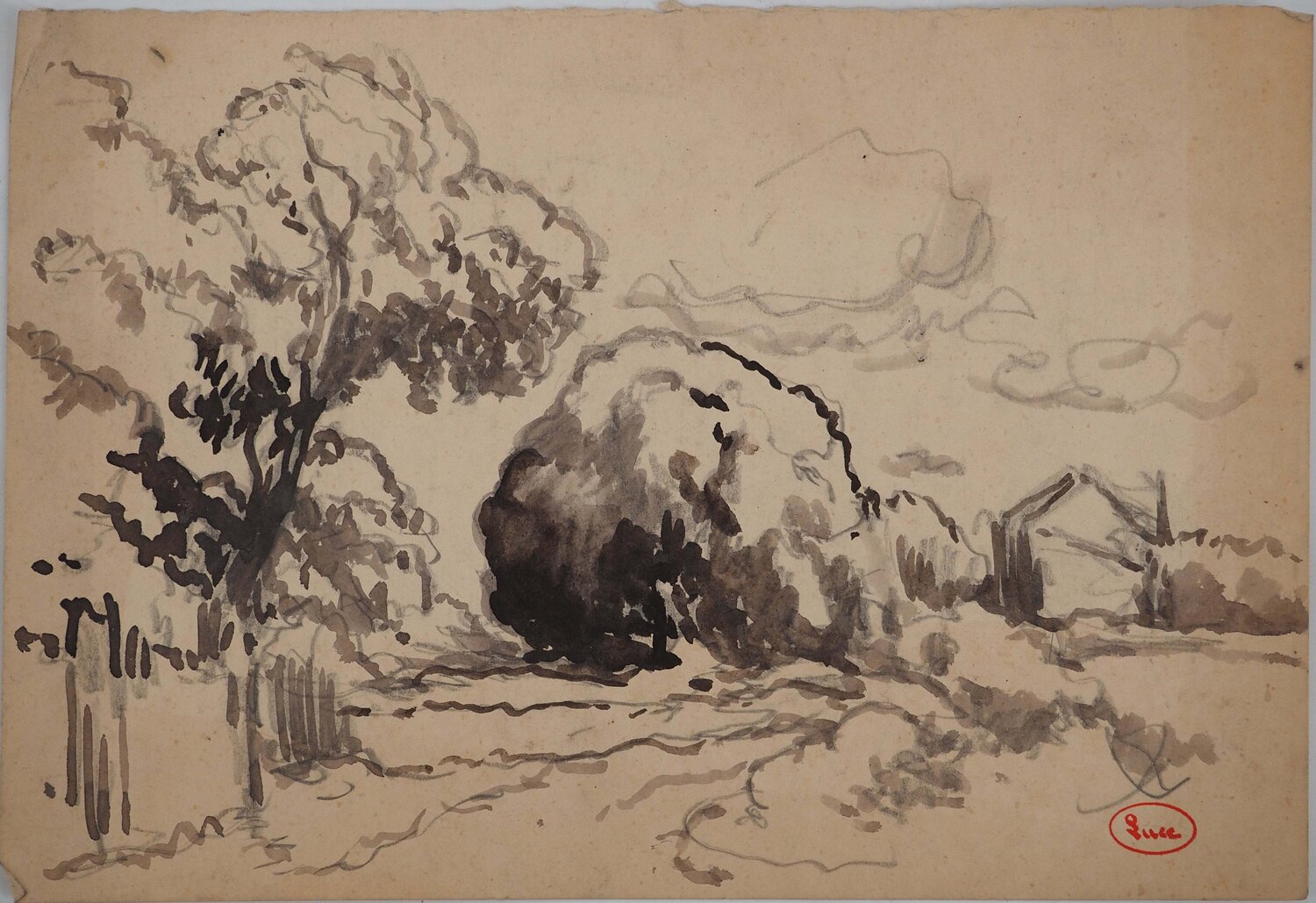 Le chemin de campagne Maximilien Luce Drawing for sale