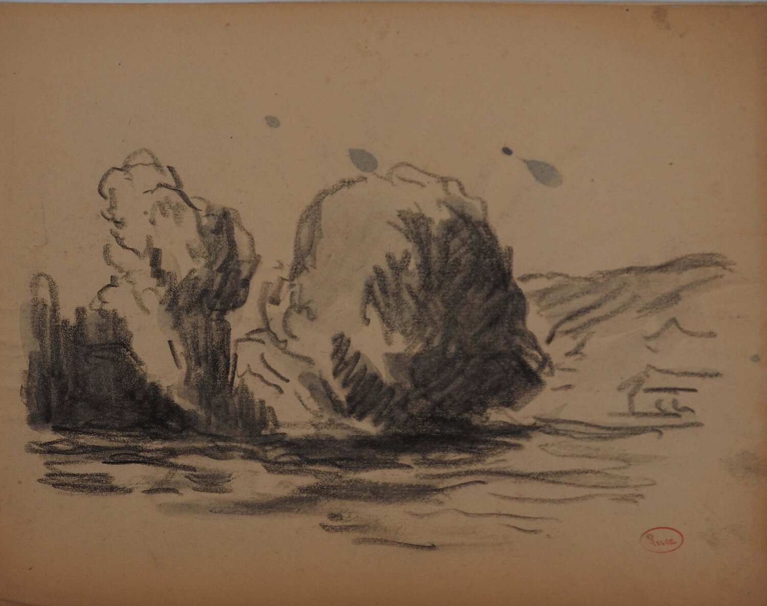 Le champs au chêne Maximilien Luce Drawing for sale