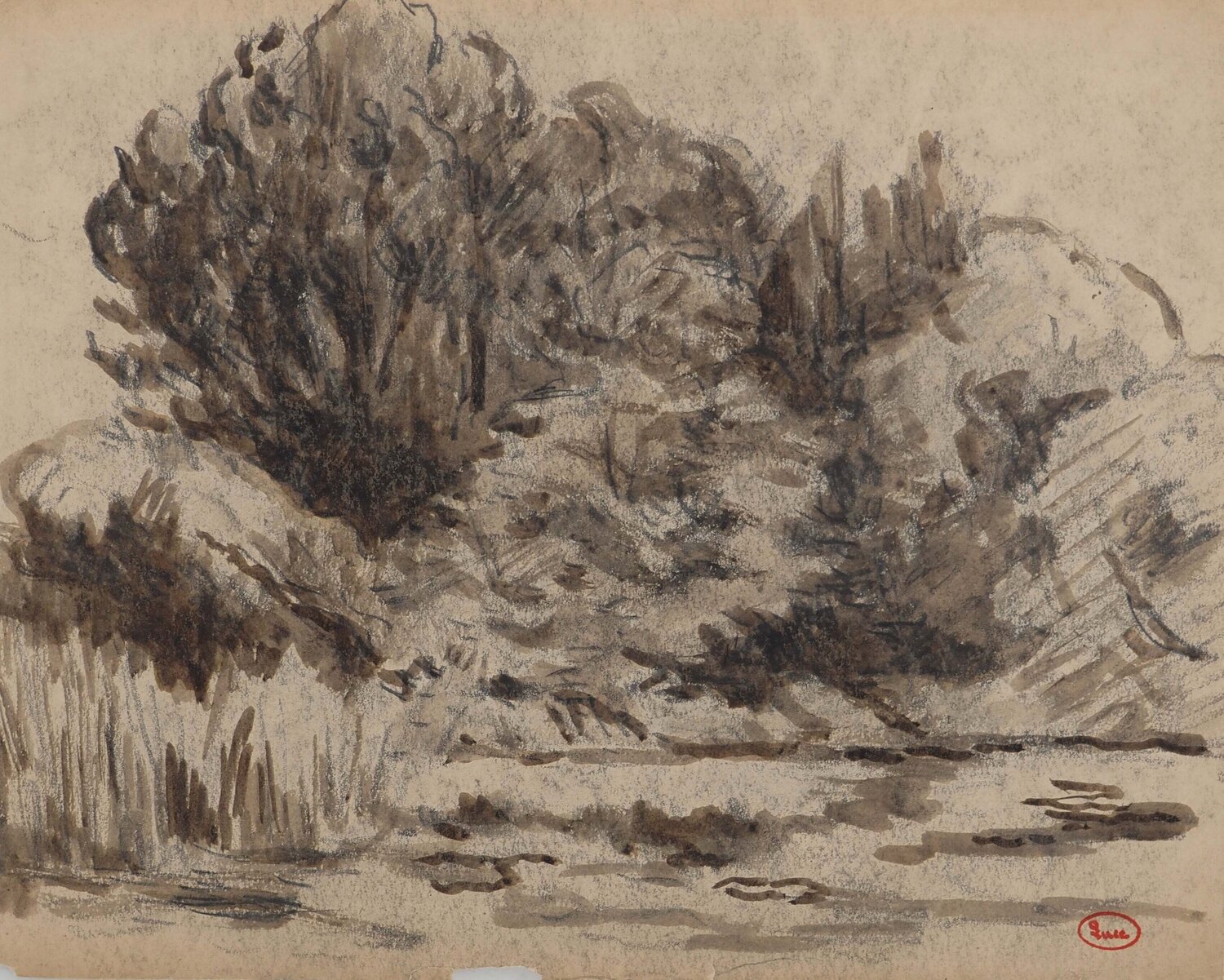 Bord de clairière Maximilien Luce Drawing for sale