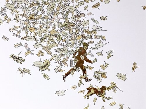 Aaagh! par David Mach, Œuvre sur papier en vente sur Singulart