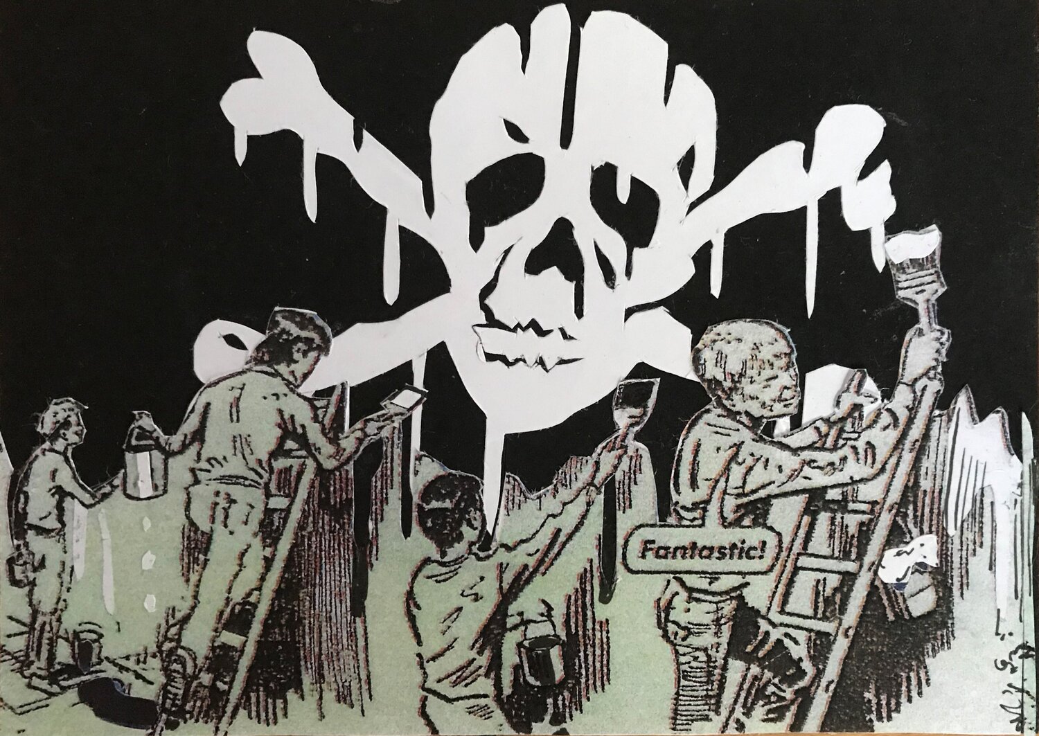 Fantastic! (Skull and Crossbone) David Mach Opera su carta in vendita