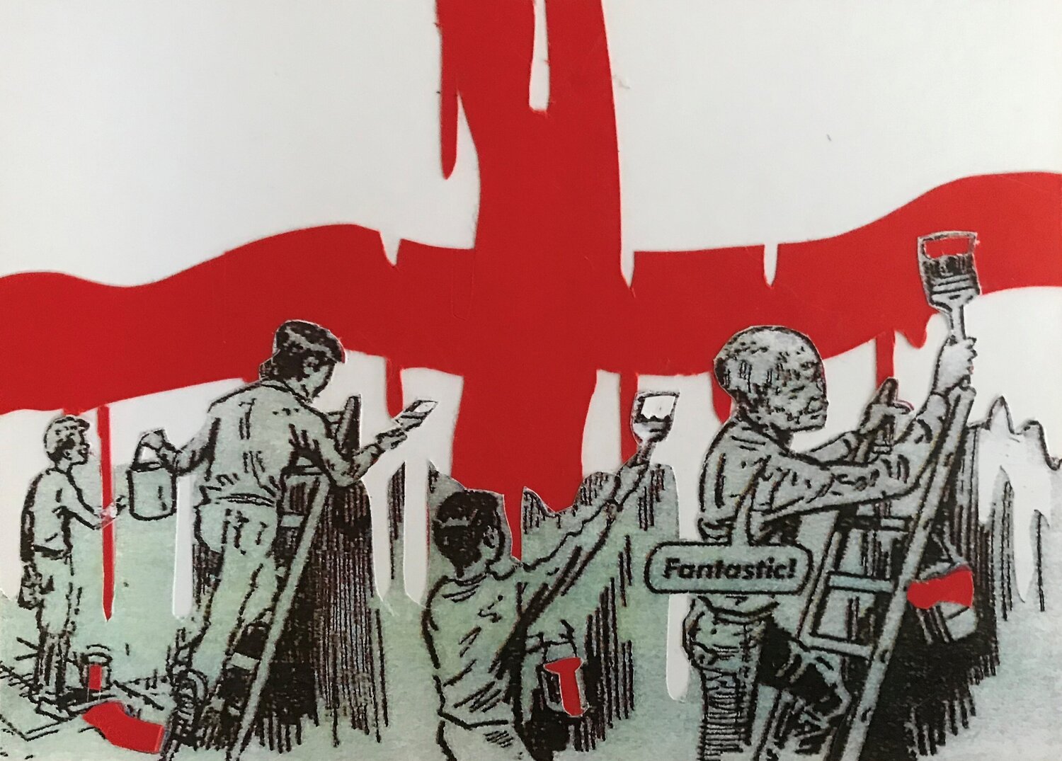 Fantastic! (Flag) David Mach Opera su carta in vendita