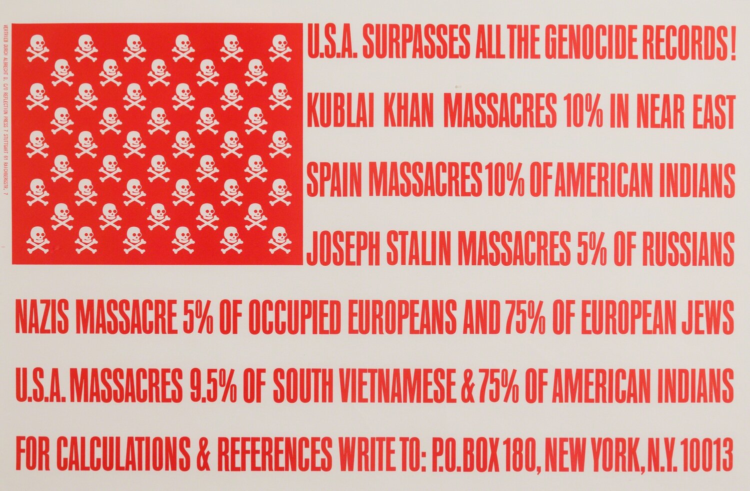 U.S.A. Surpasses All The Genocide Records! George Maciunas Impresión en venta