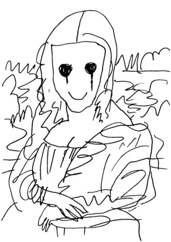 Coffee Break Drawing of Mona Lisa_P van MADSAKI, Afdruk te koop op Singulart