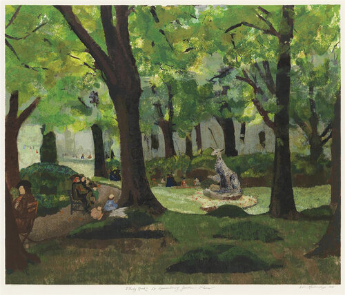 A Shady Nook: Le Jardin du Luxembourg Paris by Lois Mailou Jones, Print for Sale on Singulart