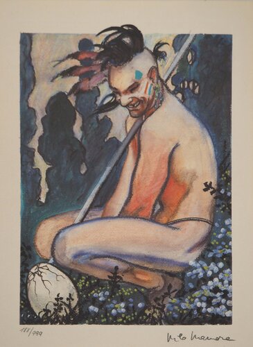Indien à la lance, Lithographie signée by Milo Manara, Print for Sale on Singulart