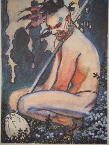 Eté Indien : Indien à la lance van Milo Manara, Afdruk te koop op Singulart