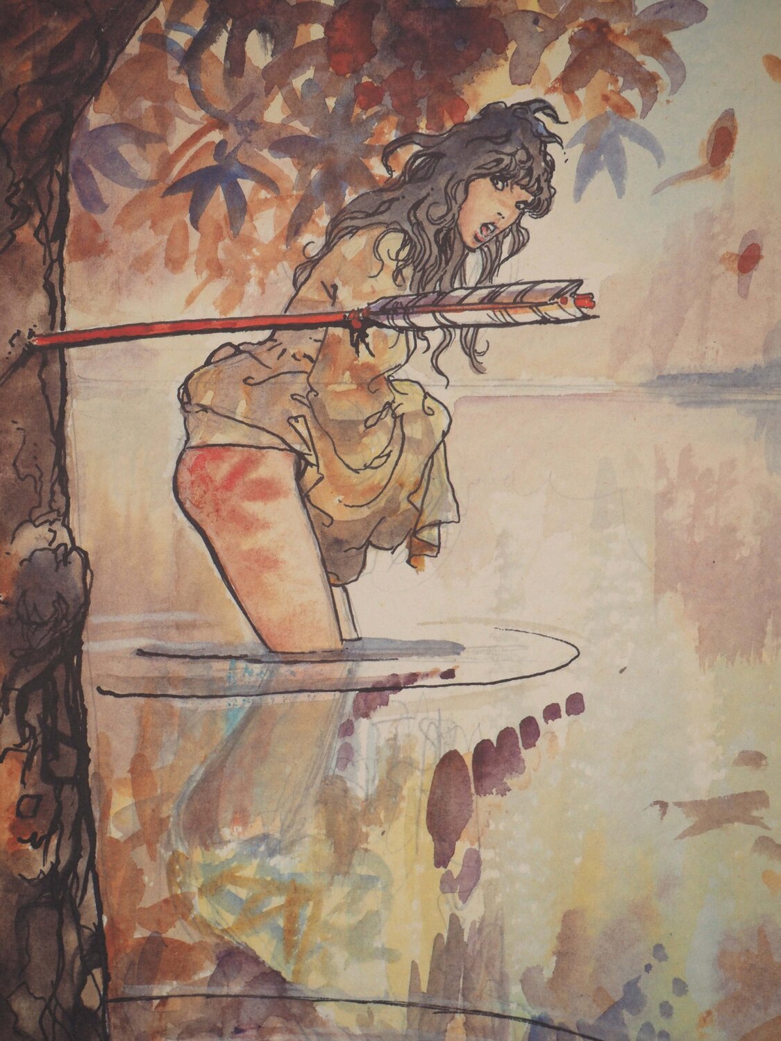 Eté Indien : Femme surprise Milo Manara Druck zu verkaufen