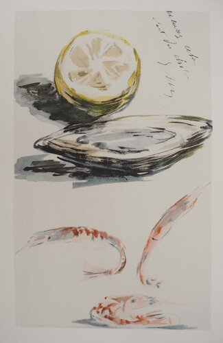 Bretagne, Coquillages et crustacés, Lithographie signée par Édouard Manet, Édition en vente sur Singulart
