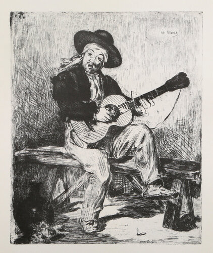 Le Chanteur Espagnol, signed in the plate top right de Édouard Manet, Impresión a la venta en Singulart