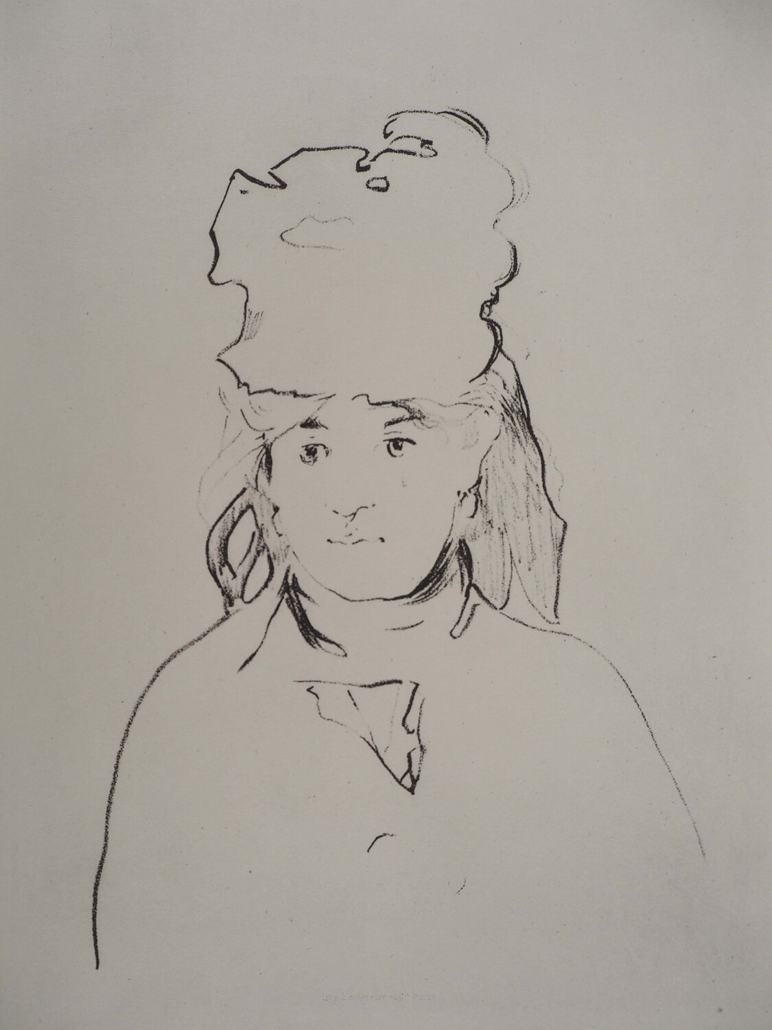 Portrait de Berthe Morisot Édouard Manet Druck zu verkaufen