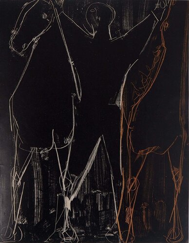 Marino MARINI, Chevaux et cavalier, Lithographie originale de Marino Marini, Impresión a la venta en Singulart