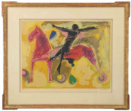 マリノマリーニ　リトグラフ　43  cavallo  in  blu,1942 マリノマリーニ リトグラフ 43 cavallo in blu,1942 マリノ