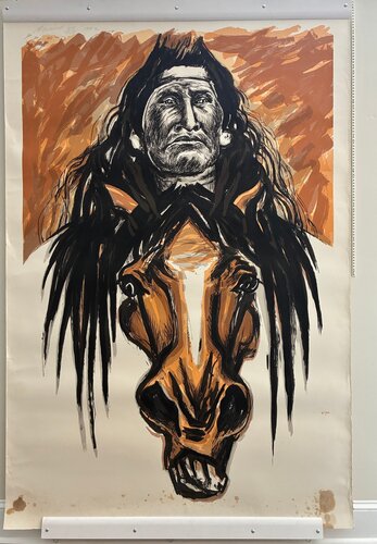 Native American and Horse von Marisol, Druck kaufen auf Singulart