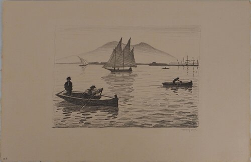 Pécheurs dans la Baie de Naples von Albert Marquet, Druck kaufen auf Singulart