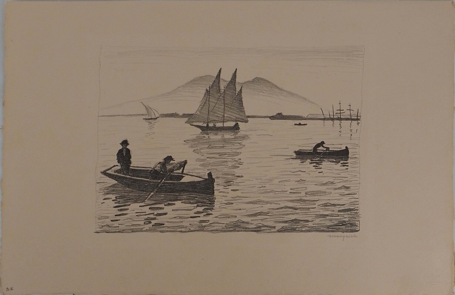 Pécheurs dans la Baie de Naples Albert Marquet Druck zu verkaufen