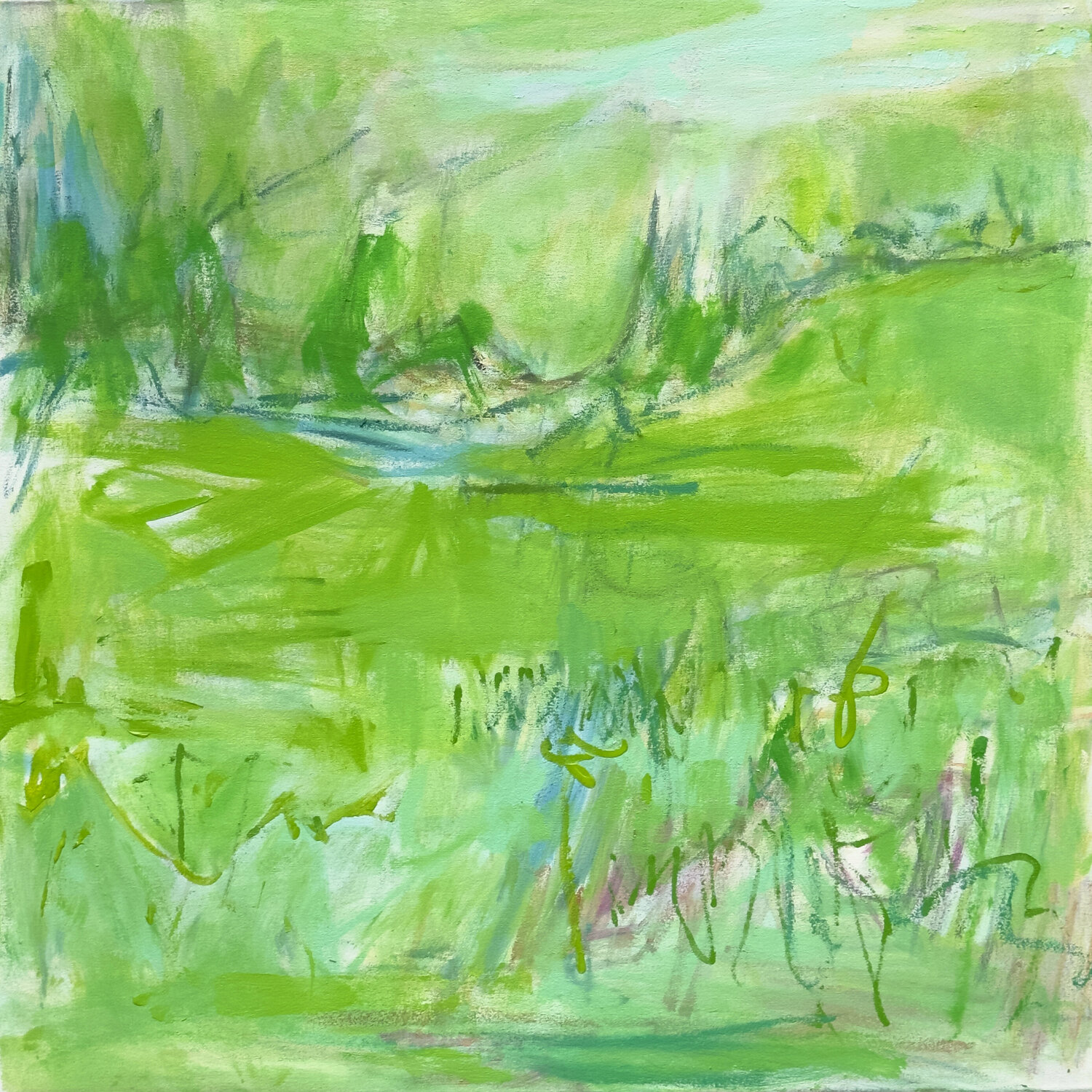 Village Green Trixie Pitts Origineel schilderij te koop