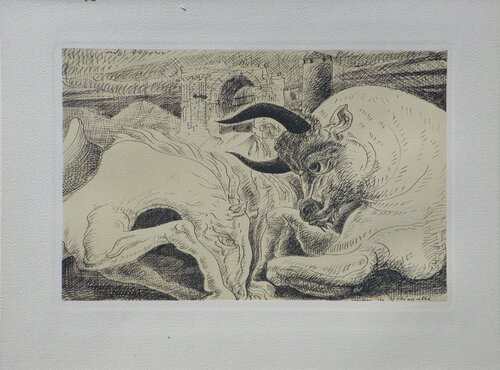 Souvenir de Medinacelli, Gravure signée André Masson