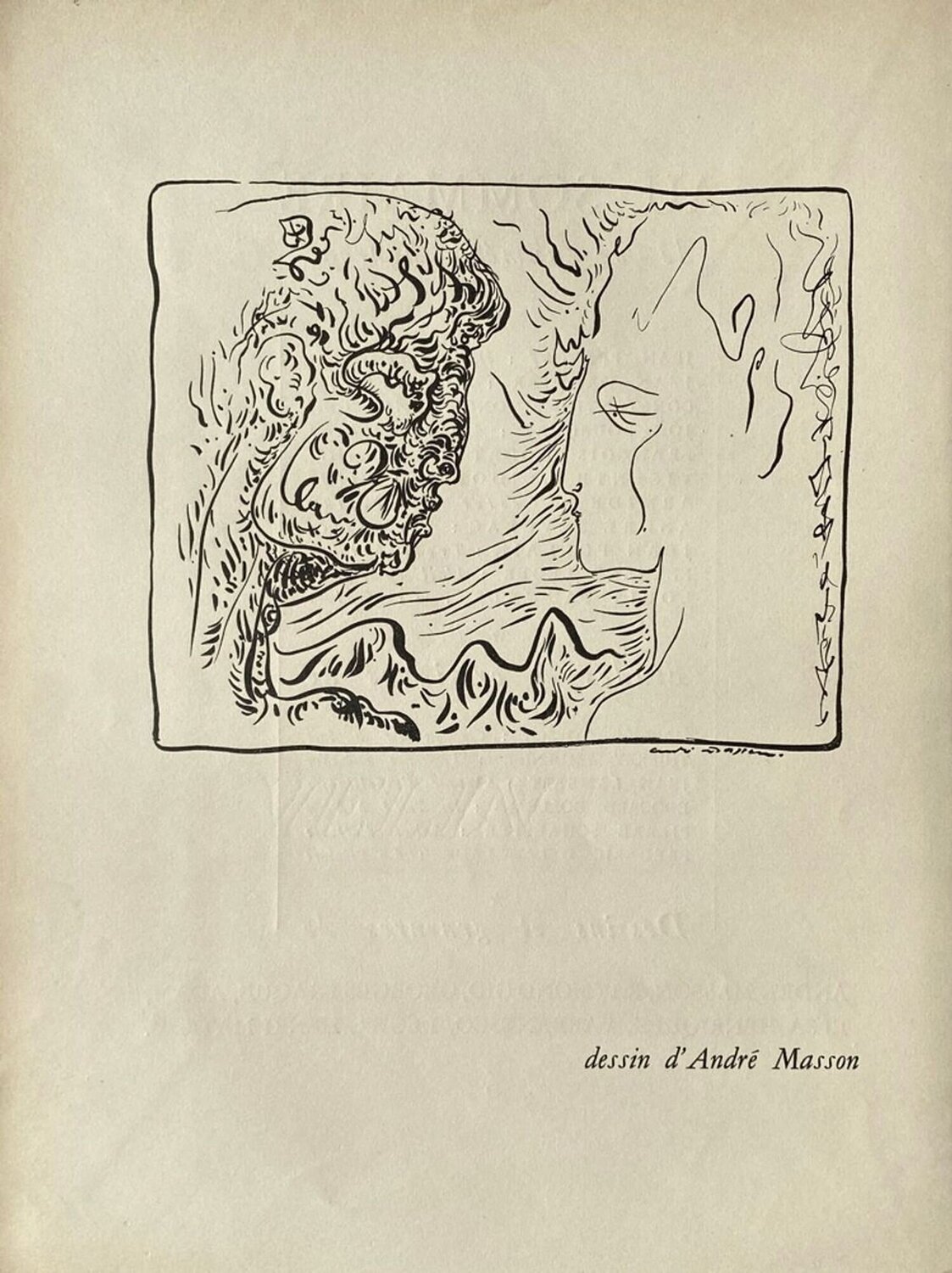 La Belle et la bête André Masson Werk auf Papier zu verkaufen