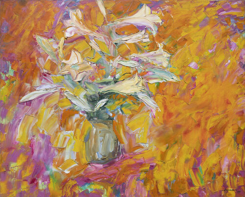 Scintillate Lilies par Tran Tuan, Peinture en vente sur Singulart