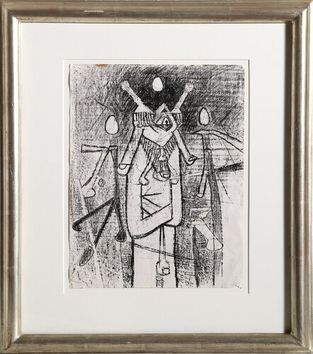 Surrealist Figure in Space-scape by Roberto Matta, 종이 for Sale on Singulart
