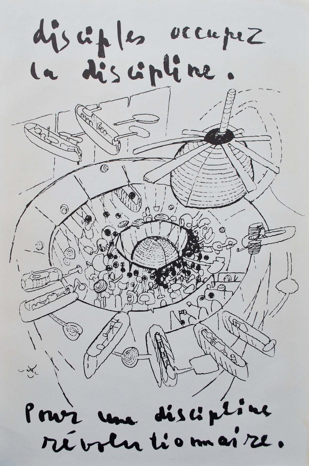 Discipline révolutionnaire, affiche Mai 68 originale signée Roberto Matta Édition à vendre
