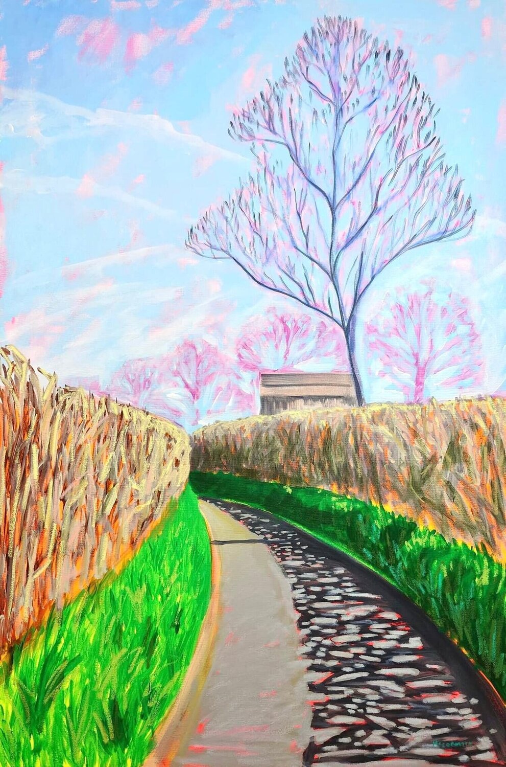Winter Hedgerows Duncan McCormick Peinture originale à vendre