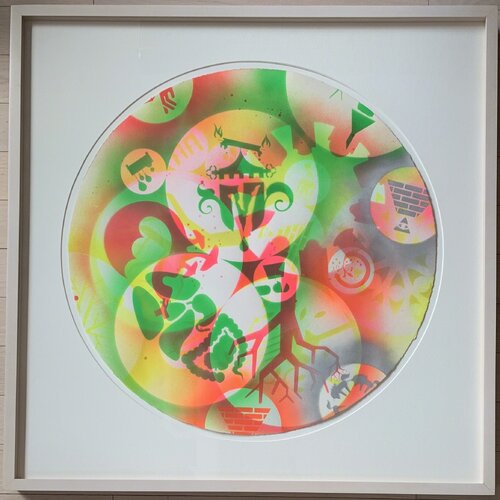 Untitled (24-inch Spray-paint Stencil Monoprint 3) di Ryan McGinness, Pittura in vendita su Singulart