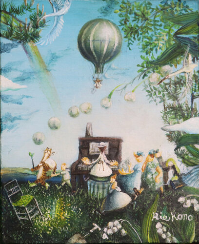 When the lily of the valley blooms van Rie Kono, Schilderij te koop op Singulart