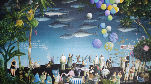 Let's go to the aquarium von Rie Kono, Malerei kaufen auf Singulart